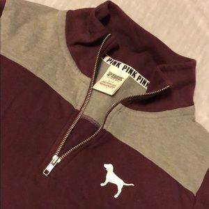 PINK maroon quarter zip. Size small